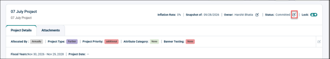 edit project status